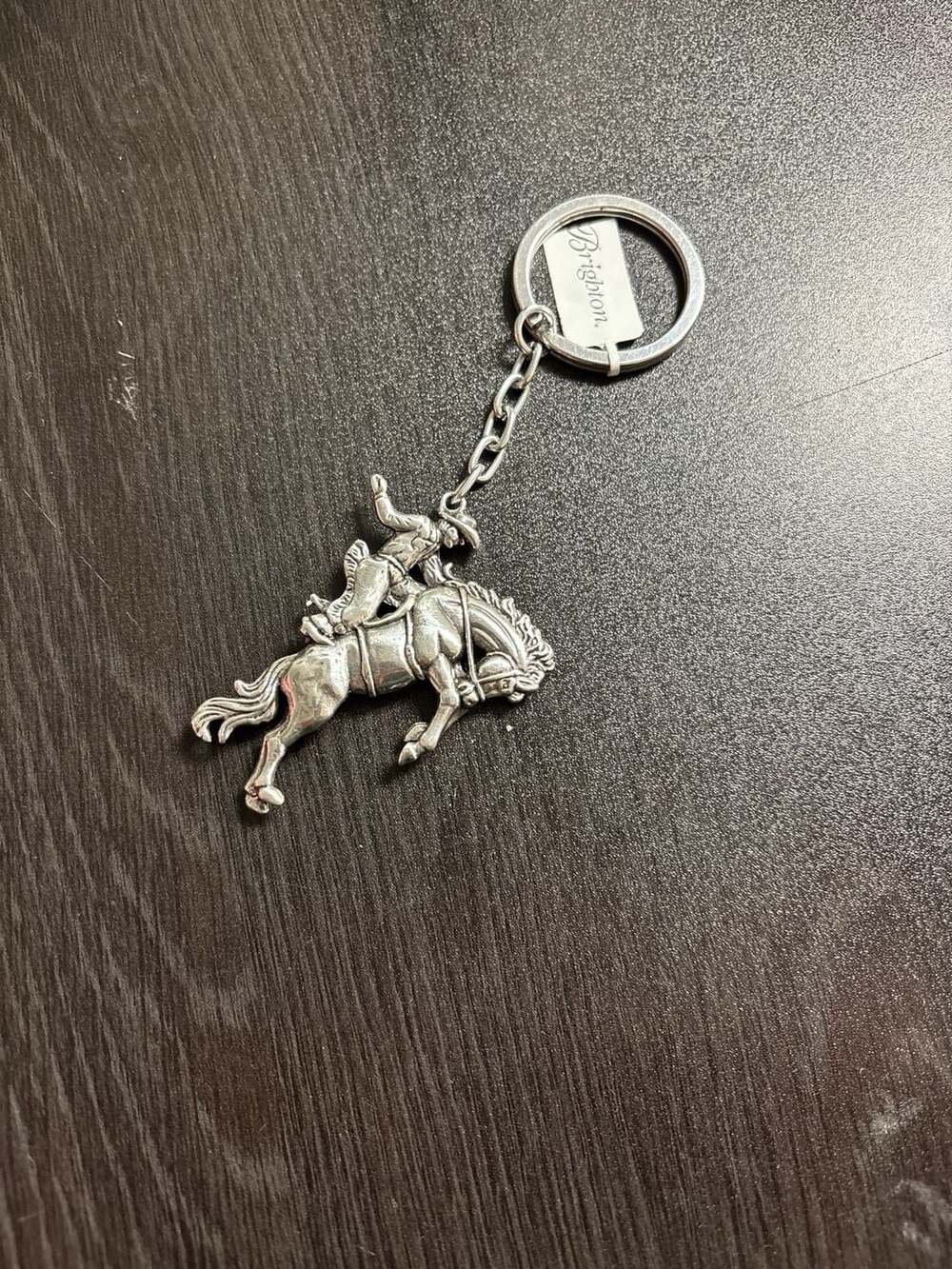 Brighton Wild West Bucking Bronco Cowboy Silver Tone Keychain